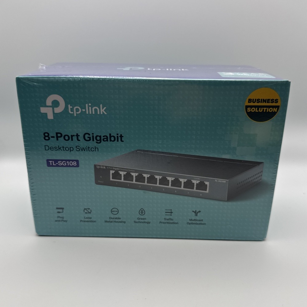 tp-link 8-Port Gigabit Desktop Switch Model: TL-SG108 New In Box, Sealed